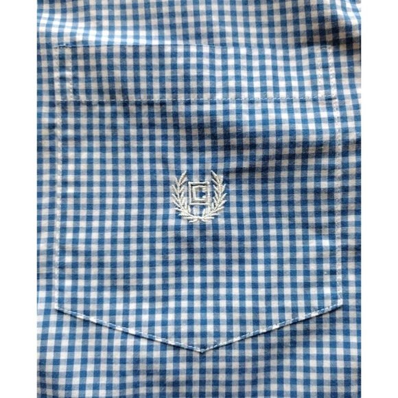 Chaps Shirt Mens XL Button Down Short Sleeve Checkered Coastal Summer - Picture 8 of 16